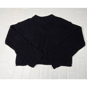Wild Fable Black Mock Collared Cropped Sweater XXSmall